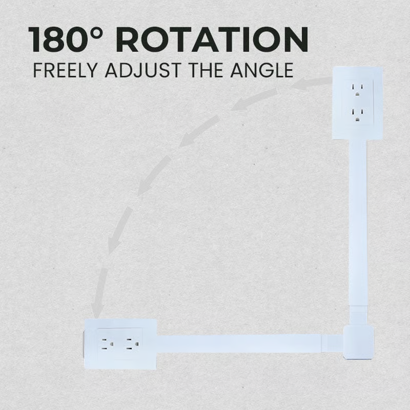 🔥Zandora Electrical Outlet Extender & 2 AC Outlets Extendable 18’’-30’’ Rotatable 180°